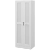 HOMCOM Storage Cabinet w/ Adjustable Shelves, Pantry Cupboard, White(m-1)