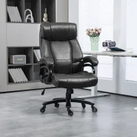 Vinsetto Big and Tall Office Chair, 400 lbs, Executive Comfy Computer Chair with PU Leather, Swivel Wheels, Black(m-11)