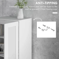 HOMCOM Storage Cabinet w/ Adjustable Shelves, Pantry Cupboard, White(m-6)