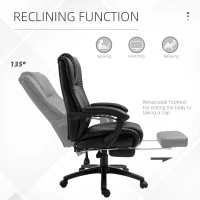 Vinsetto Executive High Back Office Chair Executive Computer Desk Chair with PU Leather, Adjustable Height and Retractable Footrest, Black(m-5)