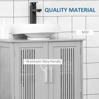 kleankin Under Sink Pedestal Storage Bathroom Cabinet, Gray(m-6)