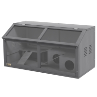 PawHut Rat Cage Hamster Cage Small Animal Playhouse for Gerbils with Suspension Bridge, Ladders, Openable Top Hut