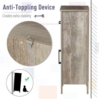 kleankin Bathroom Floor Cabinet Storage with Drawer and Adjustable Shelf for Entryway or Living Room, Barnwood(m-7)
