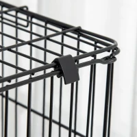 PawHut 32"L 4-Level Small Animal Cage Rabbit Hutch with Universal Lockable Wheels, Slide-out Tray for Bunny, Chinchillas, Ferret, Black(m-9)