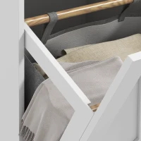 HOMCOM Tilt Out Laundry Hamper Cabinet, Bathroom Storage Cabinet with 2 Removable Baskets and 2 Drawers, White(m-9)
