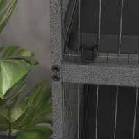 PawHut 50" H Rolling Small Animal Cage with Hammock, Ferret Cage, Chinchilla Cage, Pet Habitat with 4 Doors, Removable Tray(m-9)