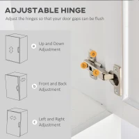kleankin Short Bathroom Storage Cabinet, Cabinet Organizer with 1 Drawer and Adjustable Shelf for Living Room, White(m-6)