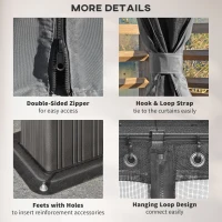 Outsunny 10' x 12' Outdoor Hardtop Gazebo with Galvanized Steel Canopy & Netting Sidewalls for Lawn, Backyard, Dark Grey(m-7)