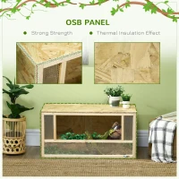 PawHut Wooden Reptile Terrarium with Sliding Door for Chameleon, Lizard, Snake, Frog, Turtle, 31.5" x 15.7" x 15.7"(m-5)