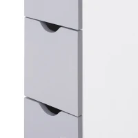 HOMCOM 54" Tall Bathroom Storage Cabinet, Freestanding Linen Tower with 2-Tier Shelf and Drawers, Narrow Side Floor Organizer, White(m-8)