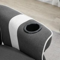 HOMCOM Manual Recliner, Swivel Lounge Armchair with Footrest and Two Cup Holders for Living Room, Black(m-9)