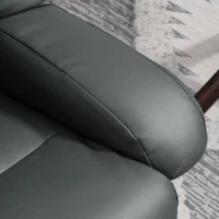 HOMCOM Swivel Recliner with Ottoman, Faux Leather Reclining Chair with Massage, Footstool Remote and Side Pocket, Gray(m-9)
