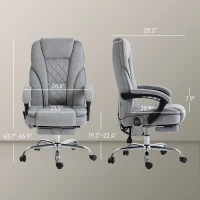 Vinsetto Massage Office Chair, Heated Reclining Computer Chair with Adjustable Height and Footrest(m-3)