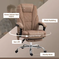 Vinsetto Massage Office Chair, Heated Reclining Computer Chair with Adjustable Height and Footrest, Brown(m-7)