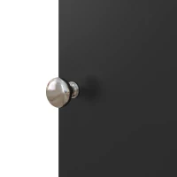 HOMCOM Small Toilet Paper Cabinet, Bathroom Corner Cabinet with Doors and Shelves for Paper Shampoo, Black(m-8)