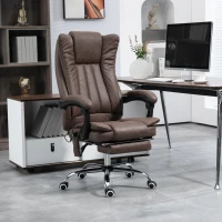 Vinsetto Massage Office Chair with 6 Points and Heat, Reclining Computer Chair with Adjustable Height and Footrest, Coffee(m-10)