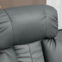 HOMCOM Swivel Recliner with Ottoman, Faux Leather Reclining Chair with Massage, Footstool Remote and Side Pocket, Gray(m-8)