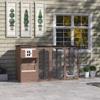 PawHut Large Outdoor Cat House for 3 Kitties, Multi-Level Design with Big Hiding Areas 2 Stories & Multiple Platforms Cat Condo(m-10)