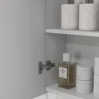 kleankin Bathroom Mirror Cabinet with Light, Bathroom Storage Cupboard with USB Charge, Adjustable Shelf, 35.5"W x 25.5"H, White(m-9)