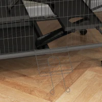PawHut 50" H Rolling Small Animal Cage with Hammock, Ferret Cage, Chinchilla Cage, Pet Habitat with 4 Doors, Removable Tray(m-10)