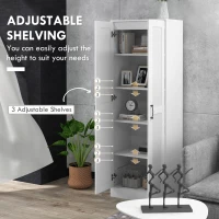 HOMCOM Storage Cabinet w/ Adjustable Shelves, Pantry Cupboard, White(m-7)