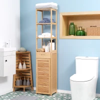 kleankin Bathroom Storage Cabinet with Drawer and Slatted Shelves(m-11)