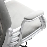 Vinsetto Velvet Home Office Chair, Button Tufted Desk Chair with Padded Armrests, Adjustable Height and Swivel Wheels, Gray(m-9)