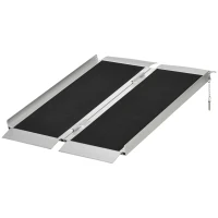 HOMCOM 3' Skidproof Portable Wheelchair Ramp for Home, Steps, Doorways, Carpeted Foldable Handicap Ramp, Threshold Ramp(m-11)