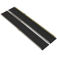 HOMCOM FSA/HSA Eligible Wheelchair Ramp, 8FT Foldable Threshold Ramp, Aluminum Handicap Ramp with Non-Slip Surface, Transition Plates Above and Below for Home, Doorways, Steps, 600lbs Capacity(m-11)