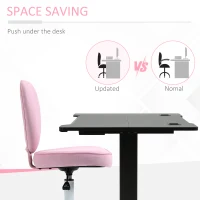 HOMCOM Heart Love Shaped Back Design Office Chair with Adjustable Height, Pink(m-6)