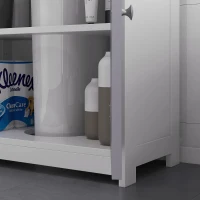kleankin Bathroom Vanities, Bathroom Sink Cabinets with U-Shape Cut-Out and Adjustable Internal Shelf, White and Gray(m-9)