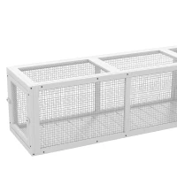 PawHut Wooden 98" Cat Tunnel for Outdoor with Combinable Design, 8 Doors, White(m-9)