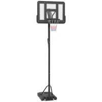 Soozier 7.7-10' Basketball Hoop, Freestanding Basketball System with 43" Shatterproof Backboard and Wheels(m-12)
