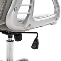 Vinsetto Velvet Home Office Chair, Button Tufted Desk Chair with Padded Armrests, Adjustable Height and Swivel Wheels, Gray(m-8)