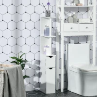 kleankin Bathroom Storage Cabinet with Open Shelves, White(m-2)