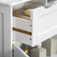 kleankin Freestanding Bathroom Storage Cabinet, Floor Cabinet with 2 Drawers, Adjustable Shelf, for Bathroom, Living Room or Entryway, White(m-9)