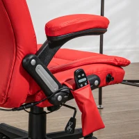 HOMCOM Massage Office Chair, Heated Reclining Computer Chair with 6 Vibration Points, Armrest and Remote, Red(m-8)