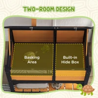PawHut Tortoise Habitat with Shelf Storage Tortoise Gift Accessory with Weather Protection for Indoor, Yellow(m-4)