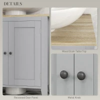 kleankin Bathroom Vanities, Pedestal Sink Cabinet with U-Shaped Cut-out and Adjustable Shelf, Gray(m-6)