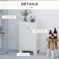 HOMCOM 31" Tilt Out Laundry Hamper, Free Standing Home Organizer Hamper, Bathroom Storage Cabinet, White(m-5)
