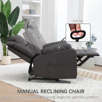 HOMCOM PU Leather Reclining Chair, Recliner Chair for Living Room with Footrest and 2 Side Pockets, Brown(m-4)
