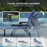 Outsunny Folding Lounge Chair w/ Reclining Back, Gray(m-5)