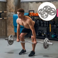 Soozier Set of 4 Weight Plates for 2"/5cm hole Dumbbell Handle Bar, 33 lbs Dumbbell Plates Barbell Weights, 2 x 11 lbs, 2 x 5.5 lbs, Silver(m-1)