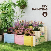 Outsunny 3 Tier Raised Garden Bed with 9 Grow Grids and Non-woven Fabric for Vegetables, Flower, Herb Outdoor Indoor Use(m-7)