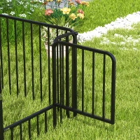 PawHut Dog Fence Outdoor 8 Panels 24" Height Indoor Steel Pet Exercise Pen DIY Design for Small Dogs(m-11)