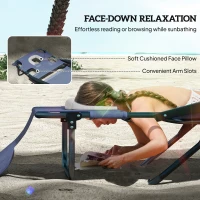 Outsunny Folding Lounge Chair w/ Reclining Back, Gray(m-4)