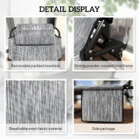 Outsunny Folding Lounge Chair with 4-level Reclining Back & Cushion, Grey(m-6)
