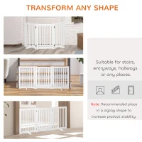 PawHut Free Standing Wood Pet Gate Indoor Dog Barrier 3 Panel Folding Z Shape Doorway(m-4)