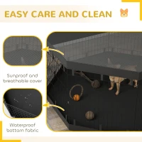 PawHut 8 Panels Foldable Dog Playpen with Bottom Pad & Top Cover, 30" High(m-4)