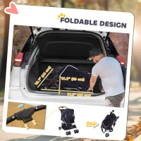 PawHut Dog Stroller, One-click Folding Pet Stroller with Cup Holder, 4 Wheels Travel Carrier w/ Brakes, 360° Swiveling Front Wheels, Storage Basket, for XS/Small Dogs Cats, Black(m-6)